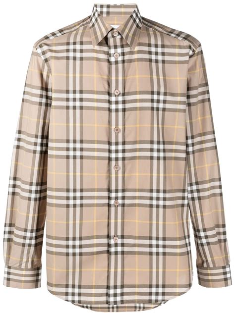 burberry hemd mit muster|Baumwollhemd mit Karomuster (Snug) .